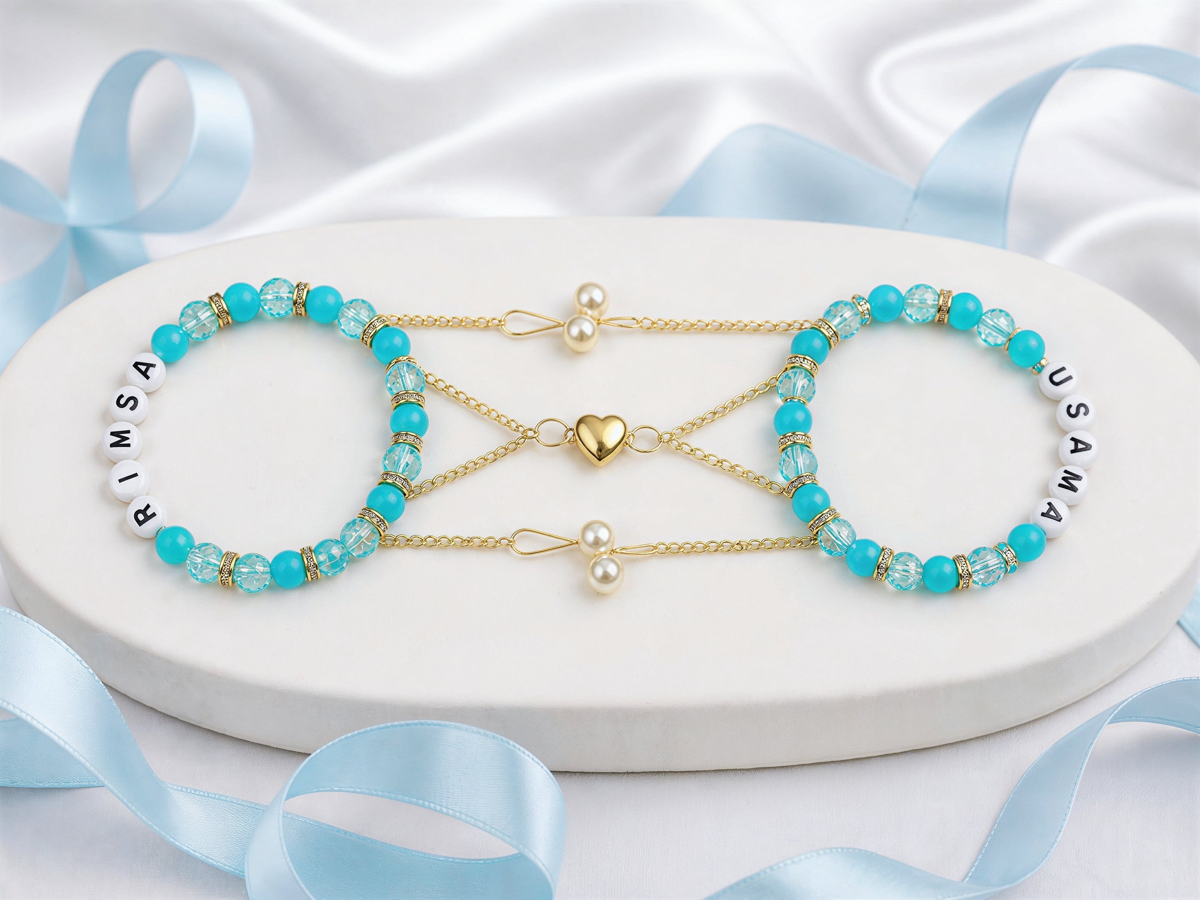 Customized Couple Heart Bracelet | Bexa Craft