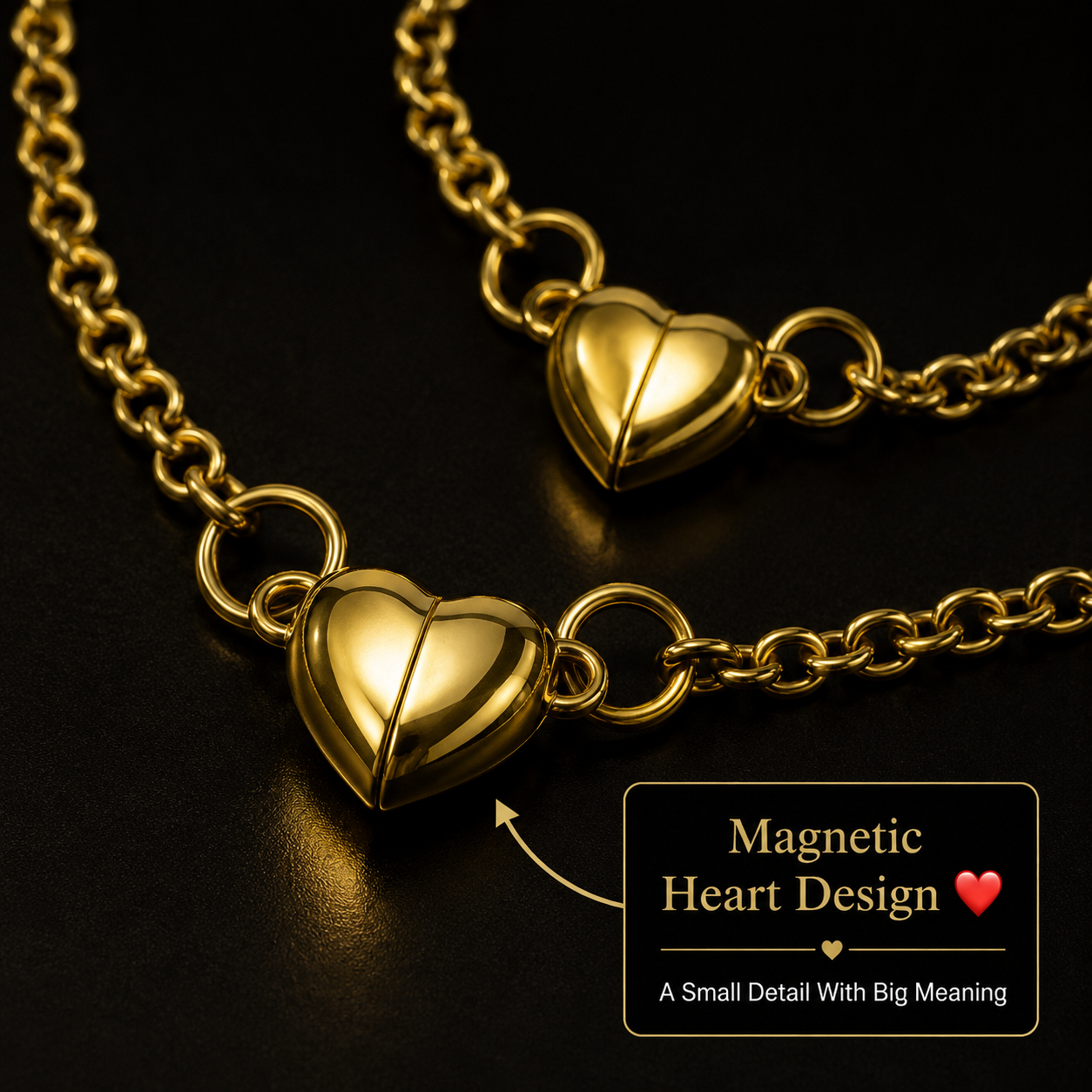 Magnetic Heart Necklace & Bracelet Gift Set For Her | DearHer