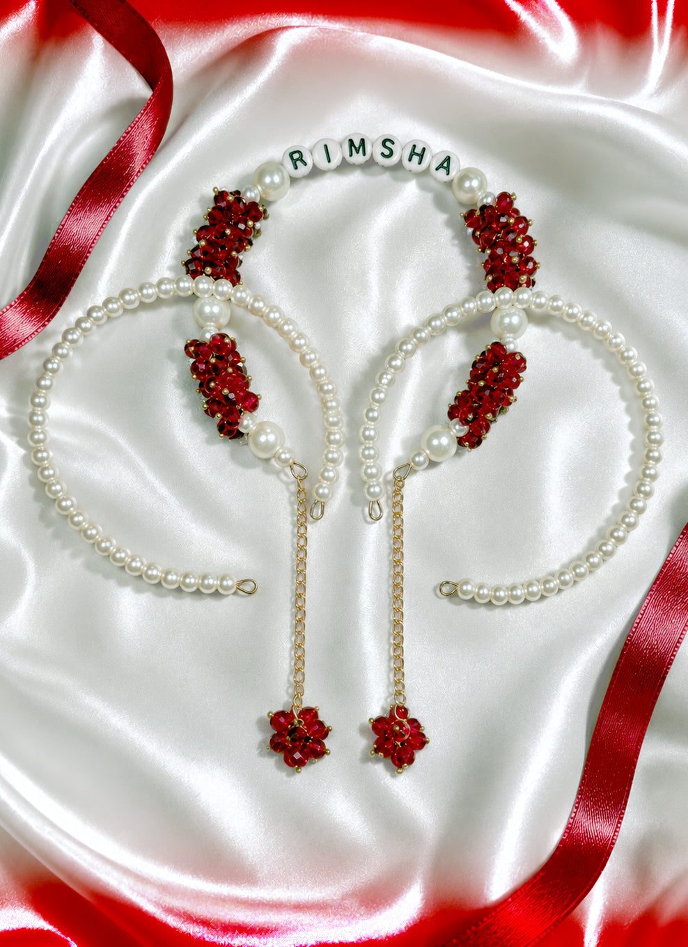 Custom Gajra Name Bracelet with Free to Churi & Free Packaging & Free Home Delivery