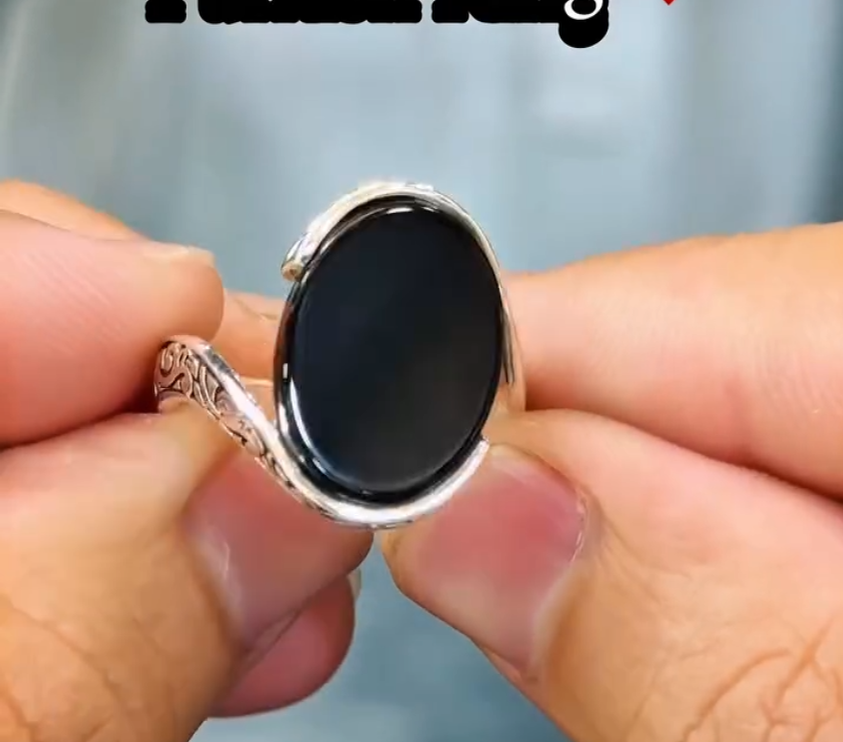 Black Yameni Aqeeq Turkish Ring Most Demanded