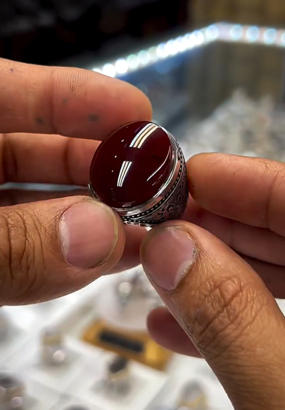100% Original Antique Aqeeq VIP Ring Most Demanded