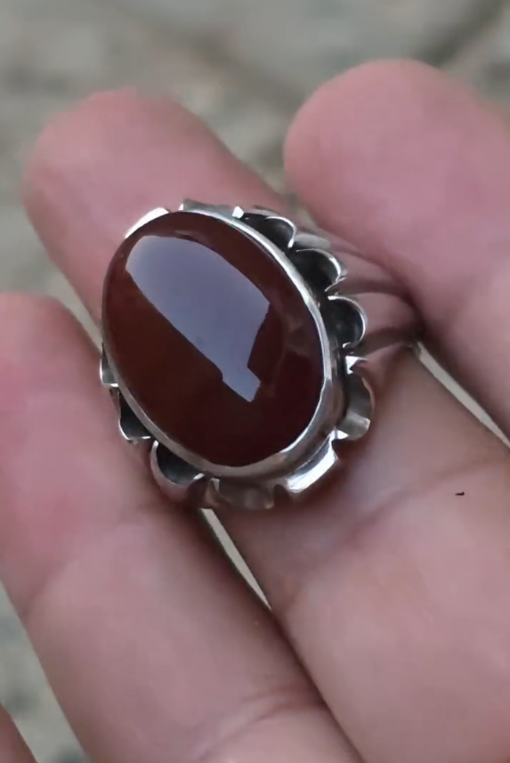 100% Original Antique Aqeeq VIP Ring Most Demanded
