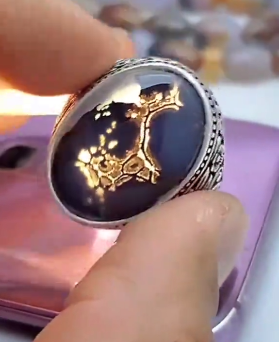 100% Original Antique Aqeeq VIP Ring Most Demanded