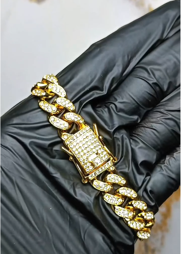 Aura Bling Gold Cuban Bracelet Free Shipping