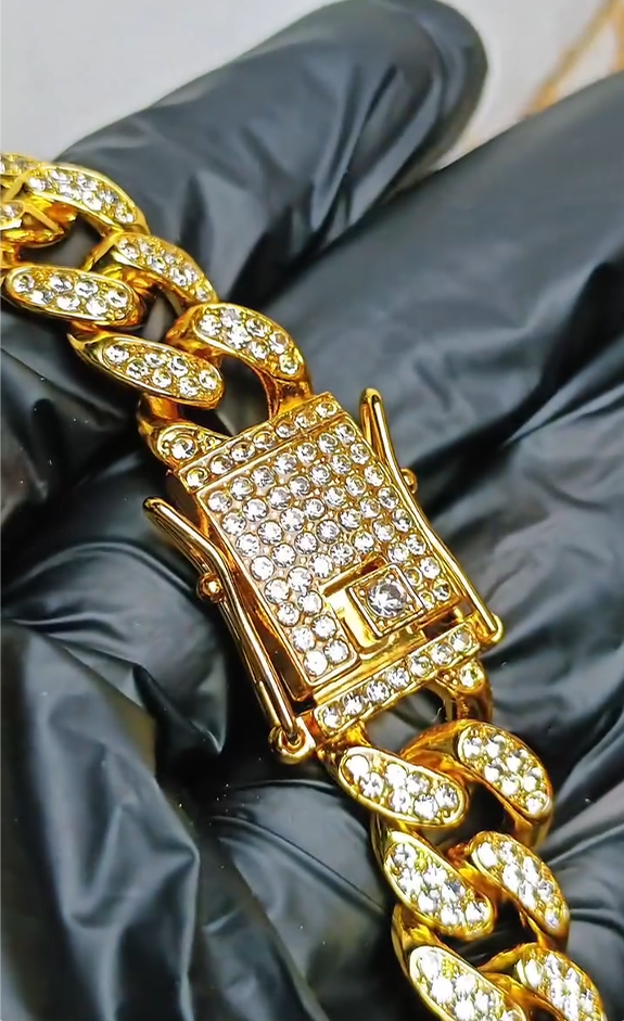 Aura Bling Gold Cuban Bracelet Free Shipping