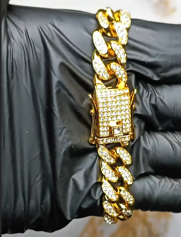 Aura Bling Gold Cuban Bracelet Free Shipping