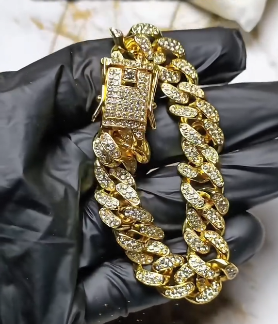 Aura Bling Gold Cuban Bracelet Free Shipping