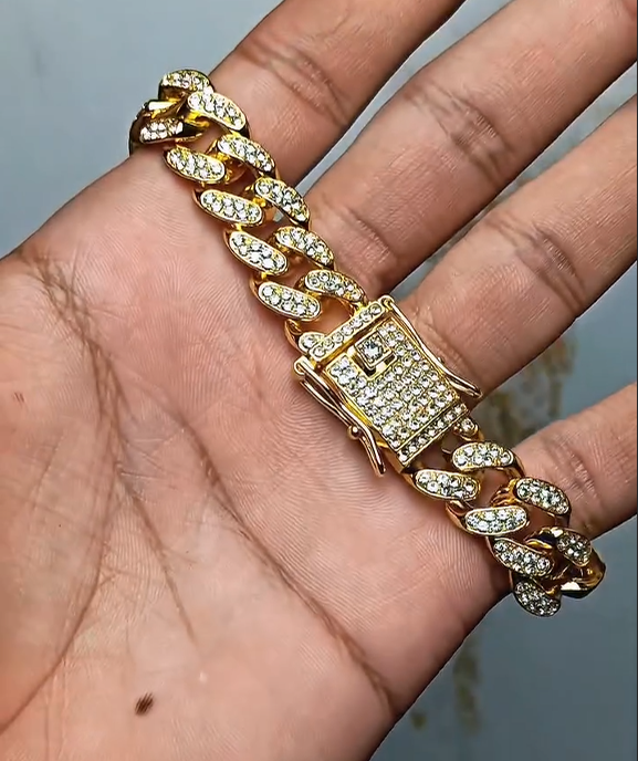 Aura Bling Gold Cuban Bracelet Free Shipping