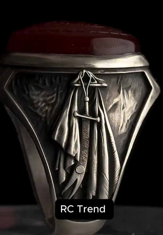 Prestige Hz. Ali Zulfikar  zircon stone Silver Men's Ring