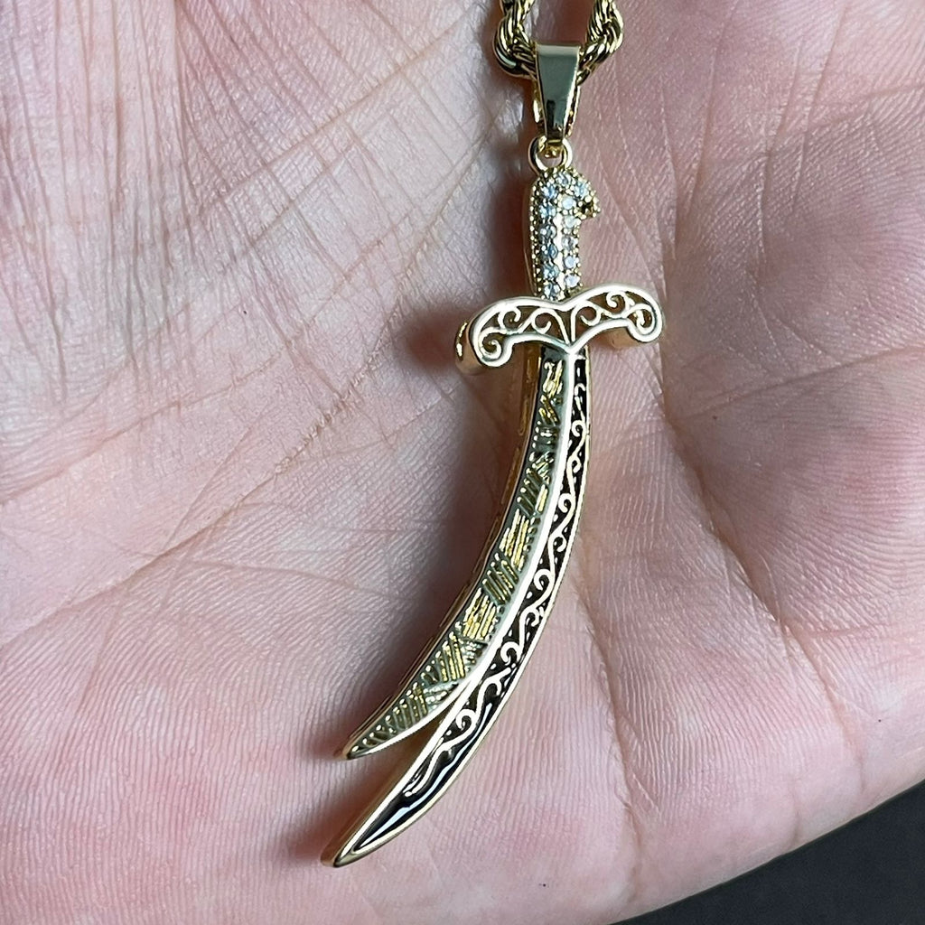 Premium Zulfiqar Sword Hazrat Ali Maula Sword Necklace